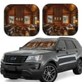 thumbnail image 1 of Balery Log Cabin Inside Sun Shield 2 Pack For Car Front Windows Foldable Sun Visor Protector Blocks Max Uv Rays And Keeps Your Vehicle Cool For Most Sedans Suv Truck, 1 of 7