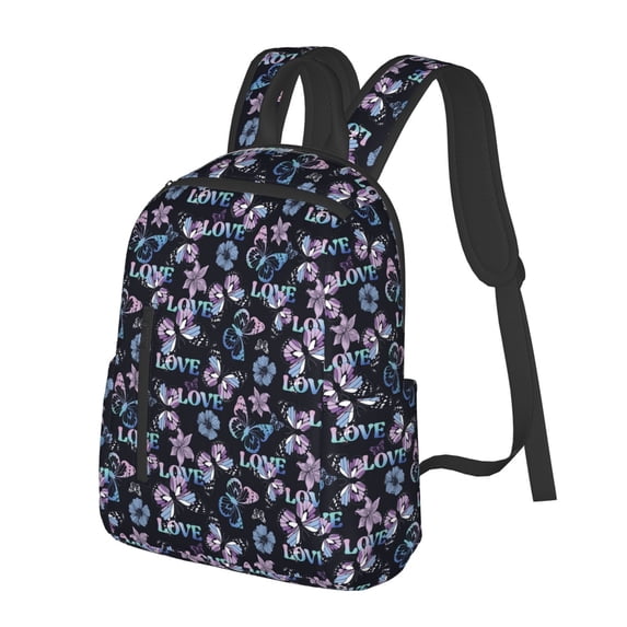 Balery Love Butterflies Lightweight Backpack for Men and Women - Durable and Water-Resistant, Ideal for School, Work, Travel, and Everyday Use