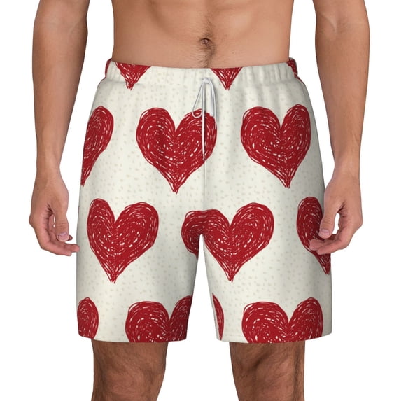 Balery Love Mens Swim Trunks Swim Shorts for Men Quick Dry Inseam Beach Shorts with Compression Liner Pocket-XX-Large