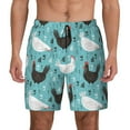 thumbnail image 1 of Balery Lovely Roosters Mens Swim Trunks Swim Shorts for Men Quick Dry Inseam Beach Shorts with Compression Liner Pocket-3X-Large, 1 of 9