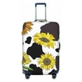 thumbnail image 1 of Balery Luggage Cover Black Cow Print With Sunflowers Country Print Suitcase Covers for Luggage Elastic Washable Suitcase Protector Fits 18-32 Inch Luggage-Large, 1 of 9