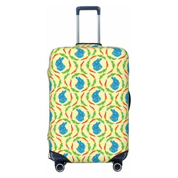 Balery Luggage Cover Blue Rabbit Print Suitcase Covers for Luggage Elastic Washable Suitcase Protector Fits 18-32 Inch Luggage-Small