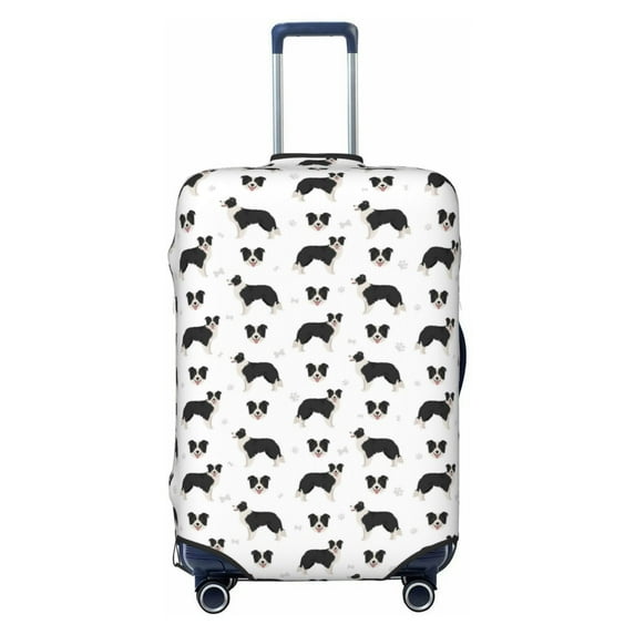 Balery Luggage Cover Border Collie Dog Print Suitcase Covers for Luggage Elastic Washable Suitcase Protector Fits 18-32 Inch Luggage-Large