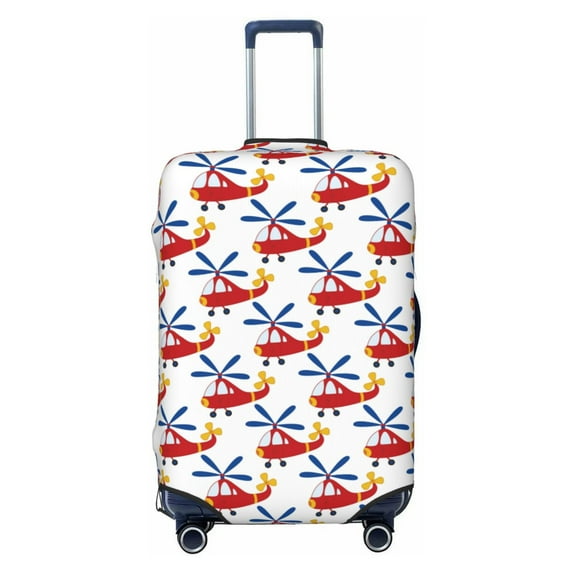 Balery Luggage Cover Cartoon Helicopter Print Suitcase Covers for Luggage Elastic Washable Suitcase Protector Fits 18-32 Inch Luggage-Large