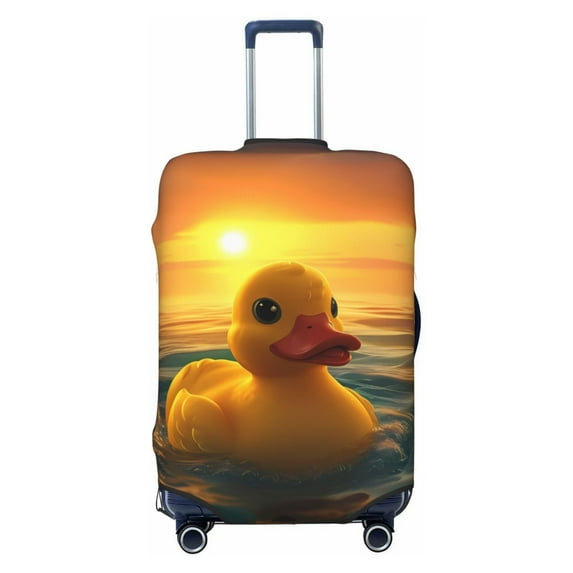Balery Luggage Cover Cartoon Swimming Yellow Duck Print Suitcase Covers for Luggage Elastic Washable Suitcase Protector Fits 18-32 Inch Luggage-X-Large