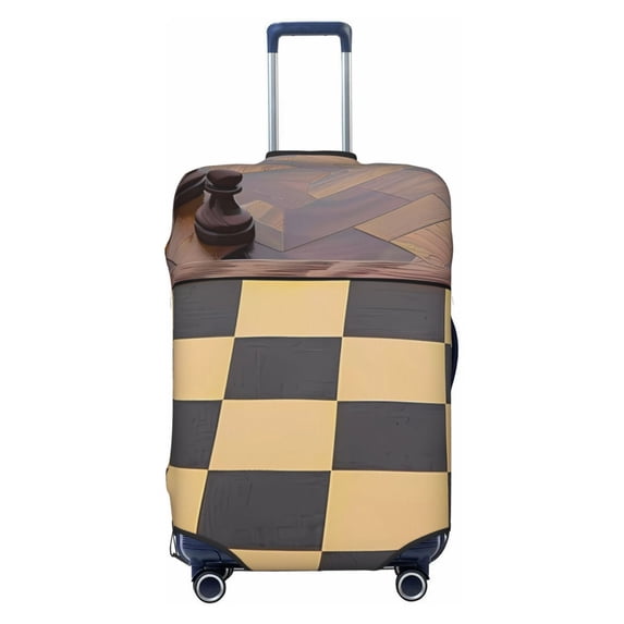 Balery Luggage Cover Chess Board With Pawns Print Suitcase Covers for Luggage Elastic Washable Suitcase Protector Fits 18-32 Inch Luggage-Medium