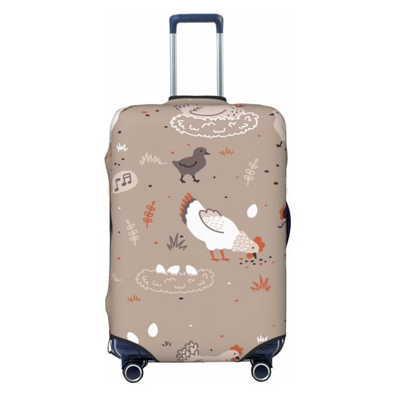 Balery Luggage Cover Chicken Print Suitcase Covers for Luggage Elastic Washable Suitcase Protector Fits 18-32 Inch Luggage-Large