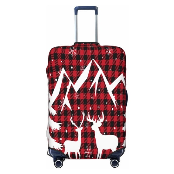Balery Luggage Cover Christmas Buffalo Plaid Print Suitcase Covers for Luggage Elastic Washable Suitcase Protector Fits 18-32 Inch Luggage-X-Large