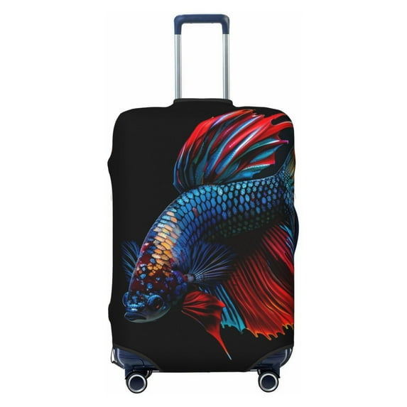 Balery Luggage Cover Colorful Betta Fish Print Suitcase Covers for Luggage Elastic Washable Suitcase Protector Fits 18-32 Inch Luggage-Small
