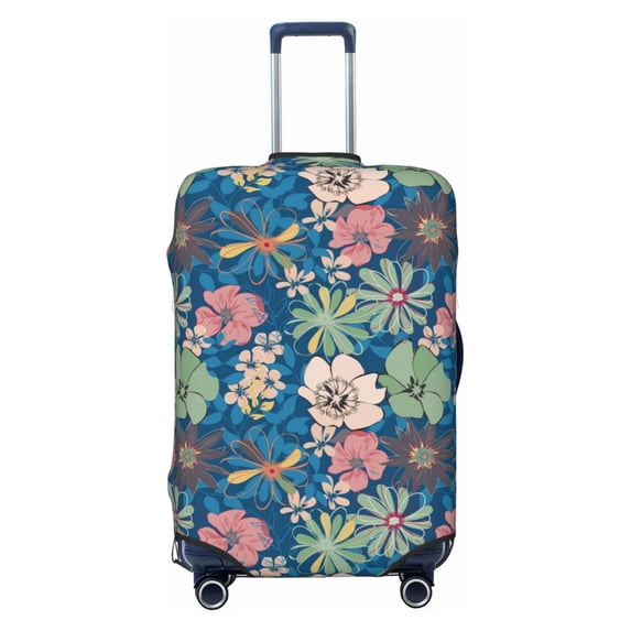 Balery Luggage Cover Colorful Flowers Print Suitcase Covers for Luggage Elastic Washable Suitcase Protector Fits 18-32 Inch Luggage-X-Large