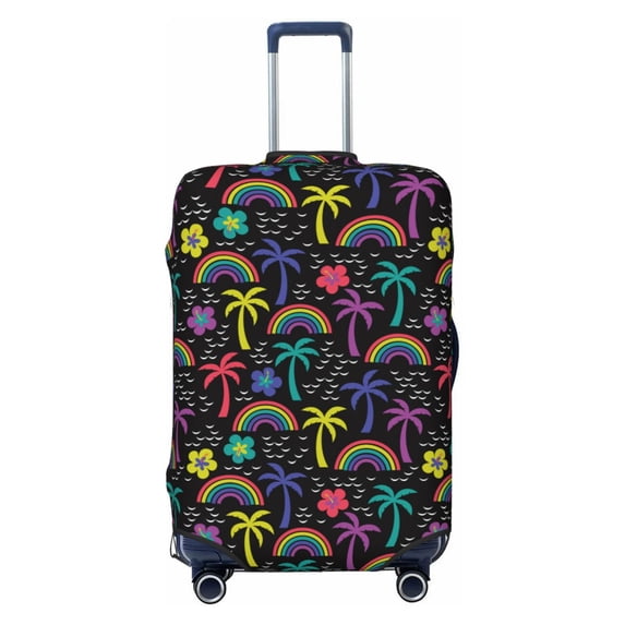 Balery Luggage Cover Colorful Palms Print Suitcase Covers for Luggage Elastic Washable Suitcase Protector Fits 18-32 Inch Luggage(excluding luggage)-Small