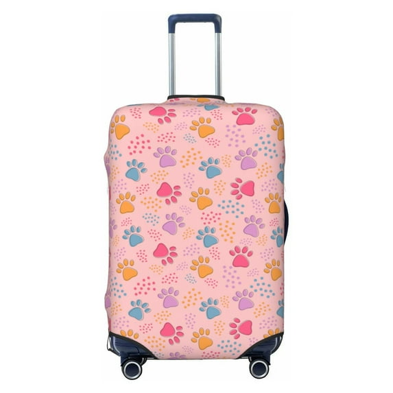 Balery Luggage Cover Colorful Pets Paws Print Suitcase Covers for Luggage Elastic Washable Suitcase Protector Fits 18-32 Inch Luggage-Large