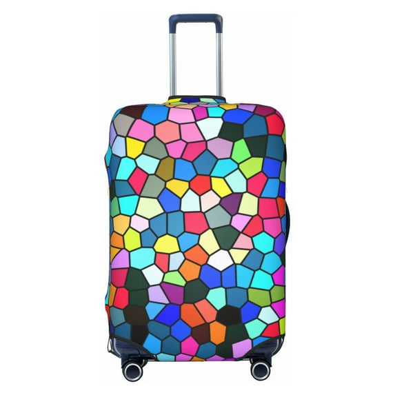 Balery Luggage Cover Colorful Tie Dye Stained Glass 2 Print Suitcase Covers for Luggage Elastic Washable Suitcase Protector Fits 18-32 Inch Luggage-Medium