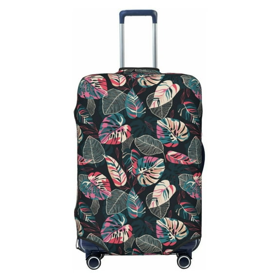 Balery Luggage Cover Colorful Tropical Leaves Print Suitcase Covers for Luggage Elastic Washable Suitcase Protector Fits 18-32 Inch Luggage-