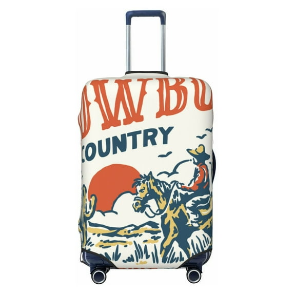 Balery Luggage Cover Cowboy Rising Horse Print Suitcase Covers for Luggage Elastic Washable Suitcase Protector Fits 18-32 Inch Luggage-X-Large