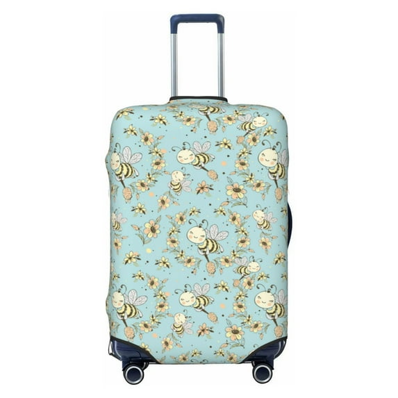 Balery Luggage Cover Cute Honeybees Print Suitcase Covers for Luggage Elastic Washable Suitcase Protector Fits 18-32 Inch Luggage-Small