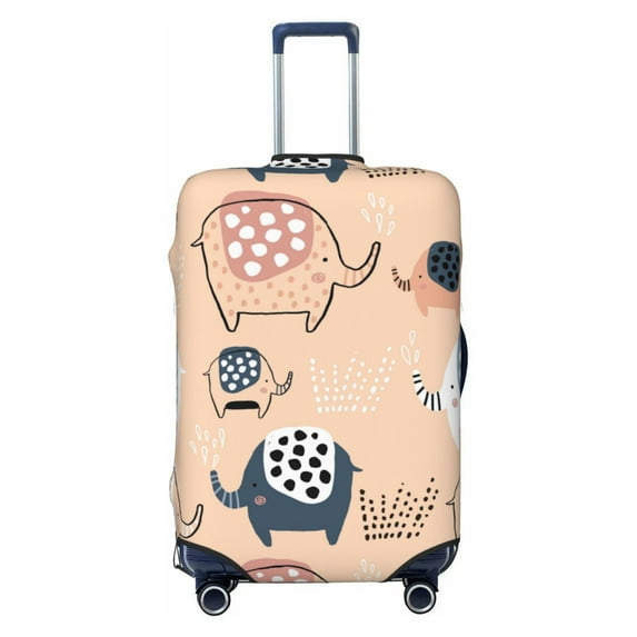 Balery Luggage Cover Cute Ink Drawn Elephants Print Suitcase Covers for Luggage Elastic Washable Suitcase Protector Fits 18-32 Inch Luggage-Medium