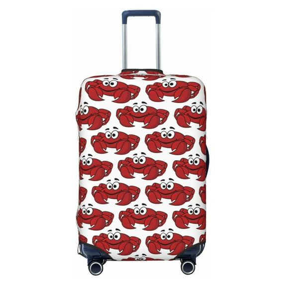 Balery Luggage Cover Cute Red Crab Print Suitcase Covers for Luggage Elastic Washable Suitcase Protector Fits 18-32 Inch Luggage-