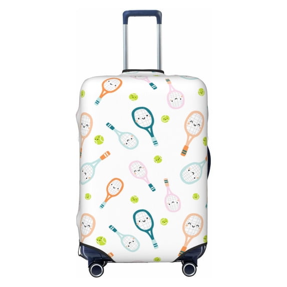 Balery Luggage Cover Cute Tennis Rackets Print Suitcase Covers for Luggage Elastic Washable Suitcase Protector Fits 18-32 Inch Luggage-X-Large