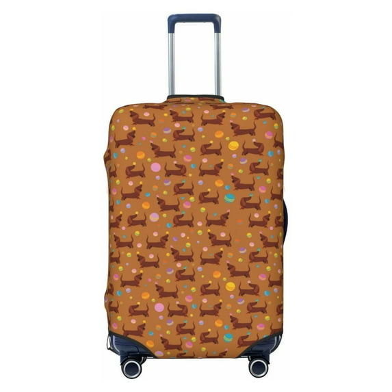 Balery Luggage Cover Dachshund And Ball Print Suitcase Covers for Luggage Elastic Washable Suitcase Protector Fits 18-32 Inch Luggage-Large