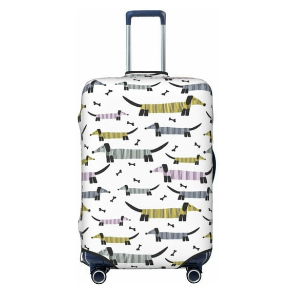 Balery Luggage Cover Dachshund Dog Puppy Print Suitcase Covers for Luggage Elastic Washable Suitcase Protector Fits 18-32 Inch Luggage-Medium
