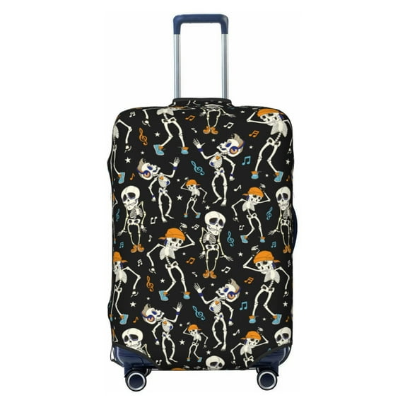 Balery Luggage Cover Dancing Skeleton Party Print Suitcase Covers for Luggage Elastic Washable Suitcase Protector Fits 18-32 Inch Luggage-Small
