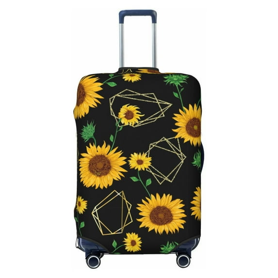 Balery Luggage Cover Flower (2) Print Suitcase Covers for Luggage Elastic Washable Suitcase Protector Fits 18-32 Inch Luggage-Large