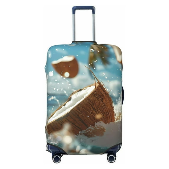 Balery Luggage Cover Fresh Coconut Splash Print Suitcase Covers for Luggage Elastic Washable Suitcase Protector Fits 18-32 Inch Luggage-Medium
