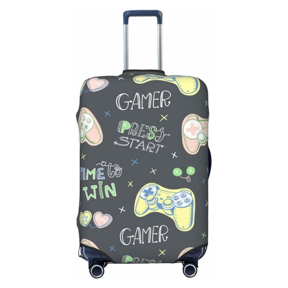 Balery Luggage Cover Gamers Print Suitcase Covers for Luggage Elastic Washable Suitcase Protector Fits 18-32 Inch Luggage-Large