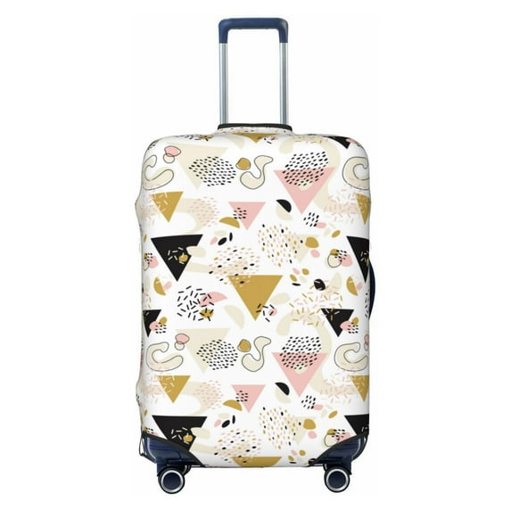 Balery Luggage Cover Geometric Triangle Print Suitcase Covers for Luggage Elastic Washable Suitcase Protector Fits 18-32 Inch Luggage-