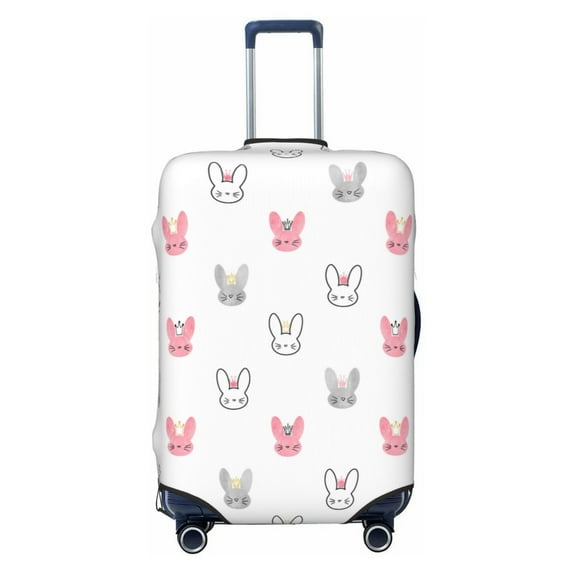 Balery Luggage Cover Girl Rabbit Print Suitcase Covers for Luggage Elastic Washable Suitcase Protector Fits 18-32 Inch Luggage-Large
