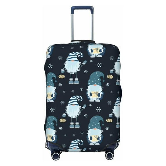 Balery Luggage Cover Gnome and Snowflakes Print Suitcase Covers for Luggage Elastic Washable Suitcase Protector Fits 18-32 Inch Luggage-X-Large