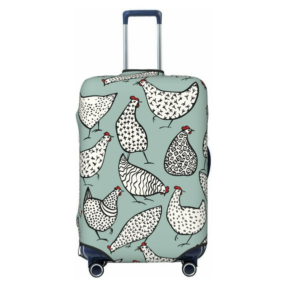 Balery Luggage Cover Hand Drawn Chickens Print Suitcase Covers for Luggage Elastic Washable Suitcase Protector Fits 18-32 Inch Luggage-Large