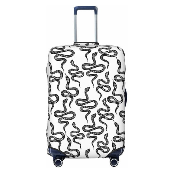 Balery Luggage Cover Hand Drawn Snake Print Suitcase Covers for Luggage Elastic Washable Suitcase Protector Fits 18-32 Inch Luggage-Small