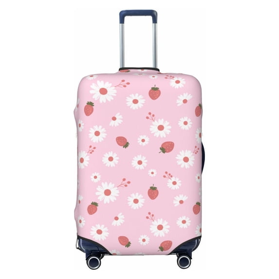 Balery Luggage Cover Hand Drawn Strawberry Print Suitcase Covers for Luggage Elastic Washable Suitcase Protector Fits 18-32 Inch Luggage-Small