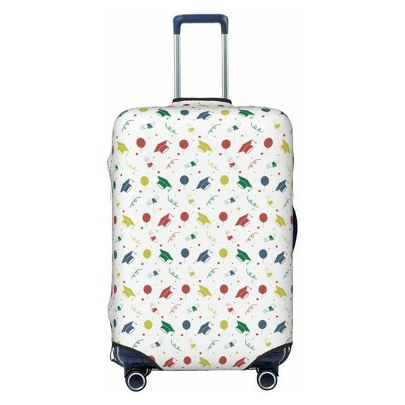 Balery Luggage Cover Happy Graduation Print Suitcase Covers for Luggage Elastic Washable Suitcase Protector Fits 18-32 Inch Luggage-Medium