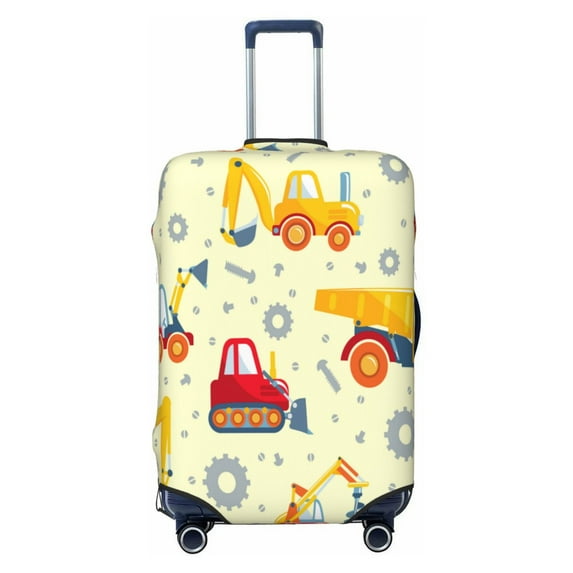 Balery Luggage Cover Heavy Equipment Print Suitcase Covers for Luggage Elastic Washable Suitcase Protector Fits 18-32 Inch Luggage-Large