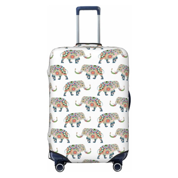 Balery Luggage Cover Indian Elephant Print Suitcase Covers for Luggage Elastic Washable Suitcase Protector Fits 18-32 Inch Luggage-Medium