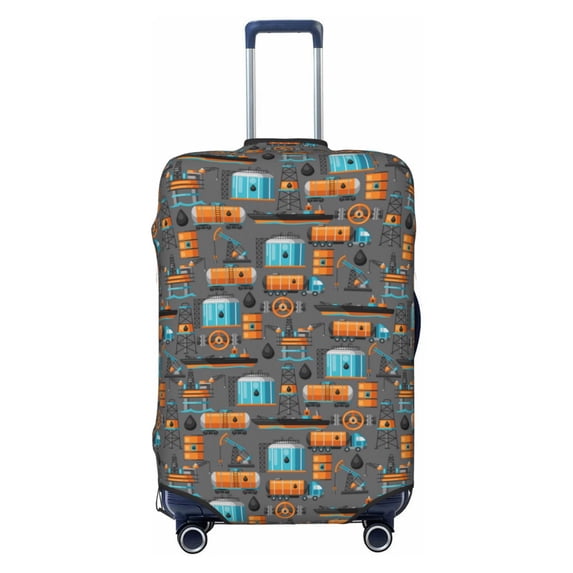 Balery Luggage Cover Industrial Transportation Print Suitcase Covers for Luggage Elastic Washable Suitcase Protector Fits 18-32 Inch Luggage-Medium