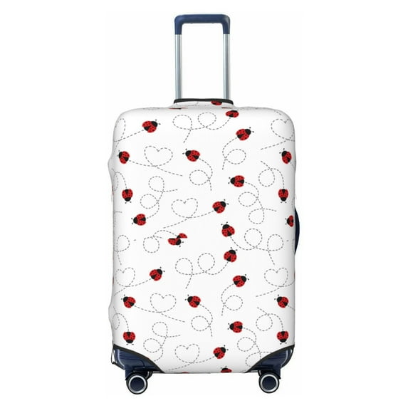 Balery Luggage Cover Ladybugs Flying On Dotted Route Print Suitcase Covers for Luggage Elastic Washable Suitcase Protector Fits 18-32 Inch Luggage-