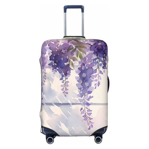 Balery Luggage Cover Lavender Blooms Window Print Suitcase Covers for Luggage Elastic Washable Suitcase Protector Fits 18-32 Inch Luggage-X-Large