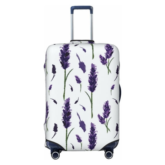 Balery Luggage Cover Lavender Flowers Print Suitcase Covers for Luggage Elastic Washable Suitcase Protector Fits 18-32 Inch Luggage-Large