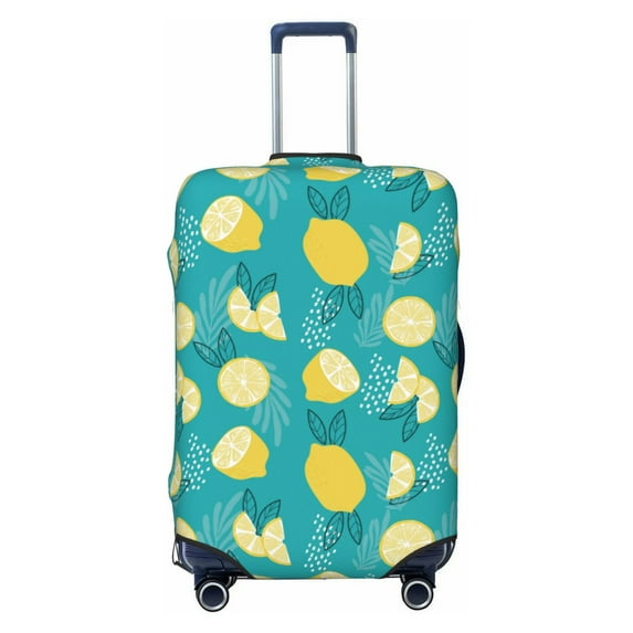 Balery Luggage Cover Lemon Blue Print Suitcase Covers for Luggage Elastic Washable Suitcase Protector Fits 18-32 Inch Luggage-Large