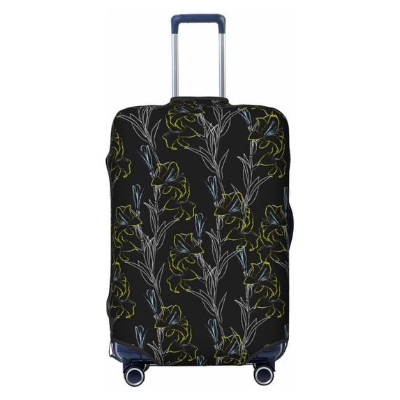 Balery Luggage Cover Lilies Flowers Print Suitcase Covers for Luggage Elastic Washable Suitcase Protector Fits 18-32 Inch Luggage-Large