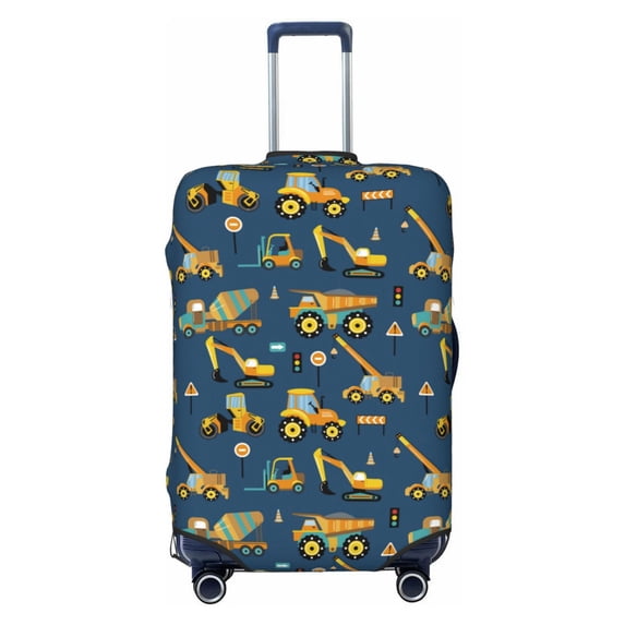Balery Luggage Cover Modern Excavator Print Suitcase Covers for Luggage Elastic Washable Suitcase Protector Fits 18-32 Inch Luggage-Large