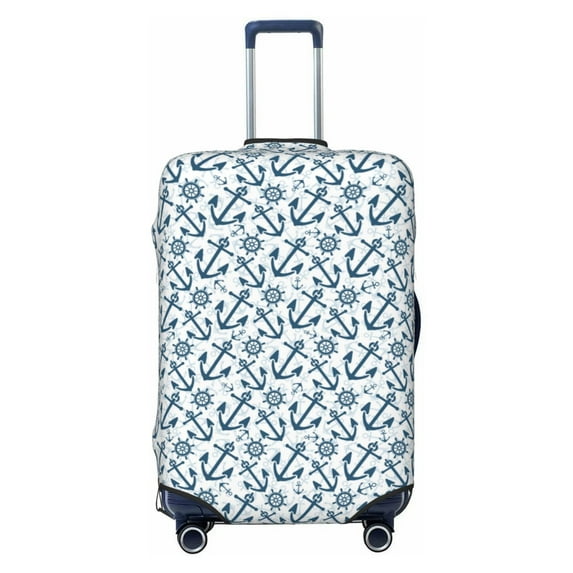Balery Luggage Cover Nautical Theme Anchors Print Suitcase Covers for Luggage Elastic Washable Suitcase Protector Fits 18-32 Inch Luggage-Medium