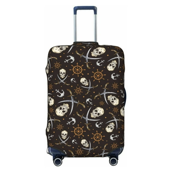 Balery Luggage Cover Pirate Skulls Print Suitcase Covers for Luggage Elastic Washable Suitcase Protector Fits 18-32 Inch Luggage-Medium