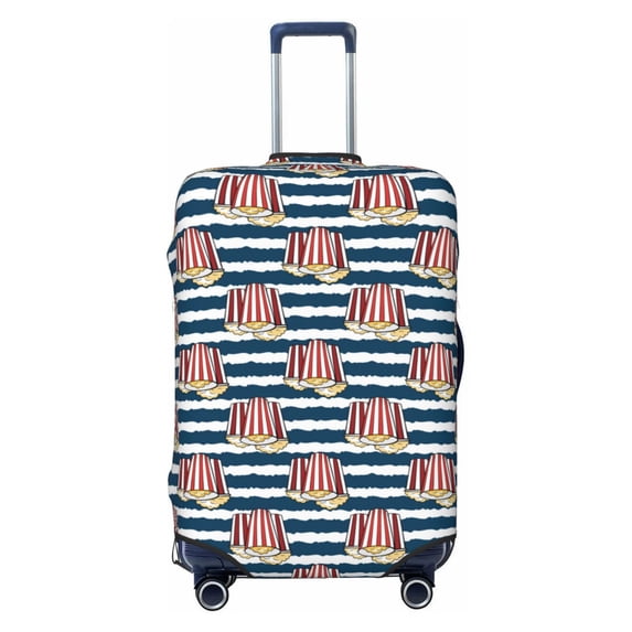Balery Luggage Cover Popcorn On Blue Lines Print Suitcase Covers for Luggage Elastic Washable Suitcase Protector Fits 18-32 Inch Luggage-Small