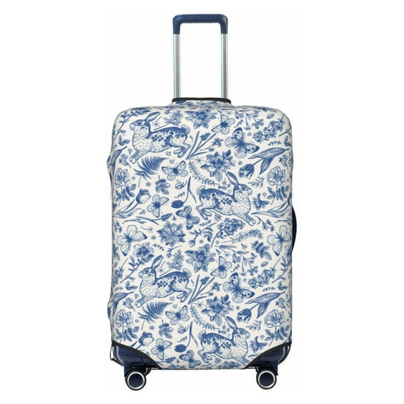 Balery Luggage Cover Rabbit And Butterfly Print Suitcase Covers for Luggage Elastic Washable Suitcase Protector Fits 18-32 Inch Luggage-X-Large