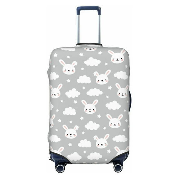 Balery Luggage Cover Rabbit And Cloud Print Suitcase Covers for Luggage Elastic Washable Suitcase Protector Fits 18-32 Inch Luggage-